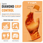 Nitrile Diamond Grip Gloves, Heavy Duty & Latex Free