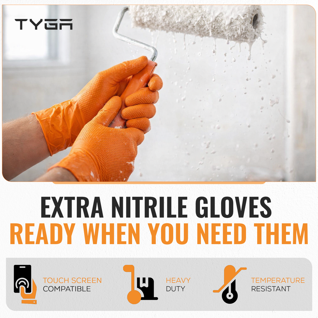 Nitrile Diamond Grip Gloves, Heavy Duty & Latex Free
