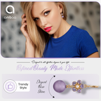 Purple Flower Drop Earrings, Gold Tone Crystal & Pearl Dangle, 1 Pair