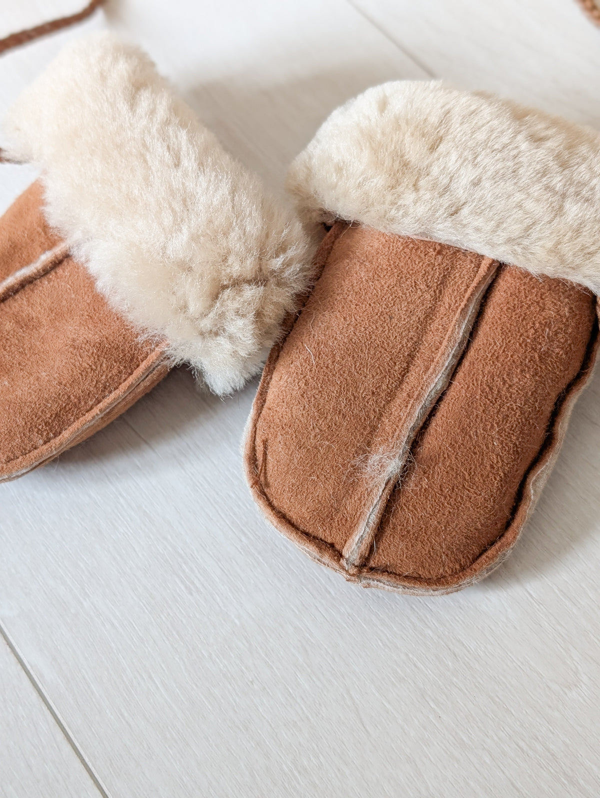 Baby Sheepskin Mittens, Split Palm & Turn Back Cuff