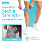 Knee Strap with Silicone Support Pad, Adjustable Patella Support, Blue, 1 Pair