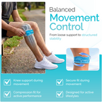 Knee Strap with Silicone Support Pad, Adjustable Patella Support, Blue, 1 Pair