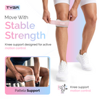 Knee Strap with Silicone Support Pad, Adjustable Patella Support, Pink, 1 Pair