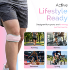 Knee Strap with Silicone Support Pad, Adjustable Patella Support, Pink, 1 Pair
