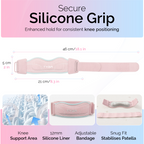 Knee Strap with Silicone Support Pad, Adjustable Patella Support, Pink, 1 Pair