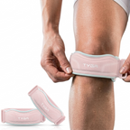 Knee Strap with Silicone Support Pad, Adjustable Patella Support, Pink, 1 Pair