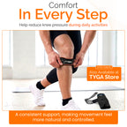 Knee Strap with Silicone Support Pad, Adjustable Patella Support, Black, 1 Pair