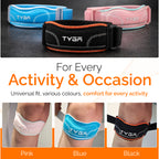 Knee Strap with Silicone Support Pad, Adjustable Patella Support, Black, 1 Pair