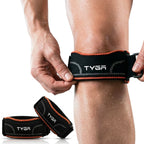 Knee Strap with Silicone Support Pad, Adjustable Patella Support, Black, 1 Pair