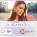 Purple Crystal Teardrop Earrings, Gold Tone Filigree Drop, 1 Pair