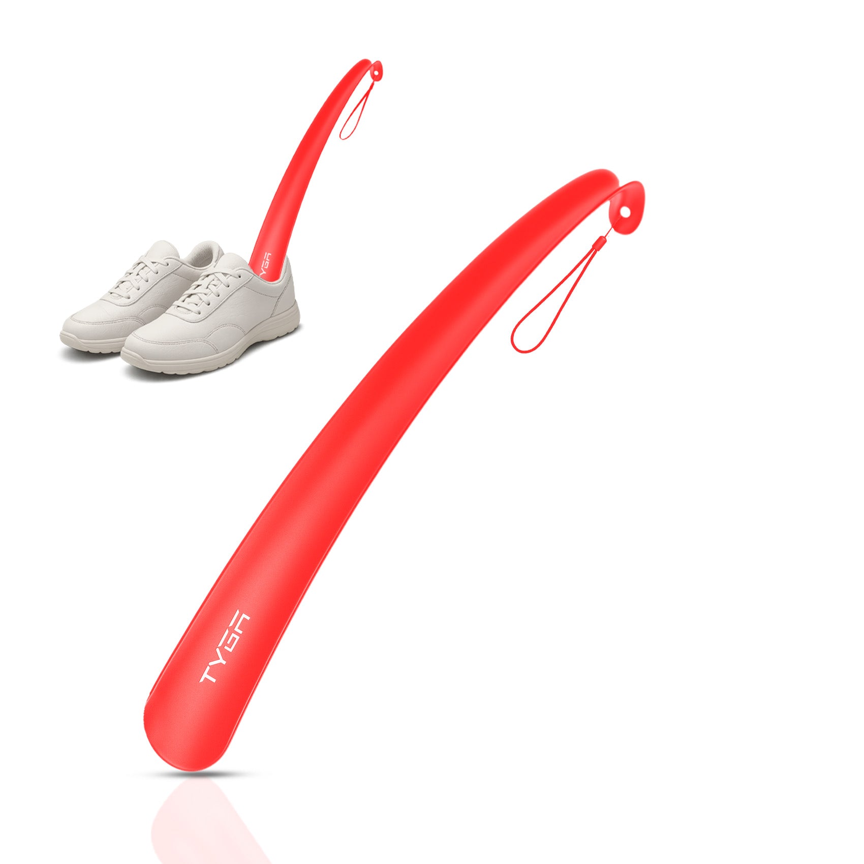 Long Handled Plastic Shoe Horn, Snap Proof, 43cm