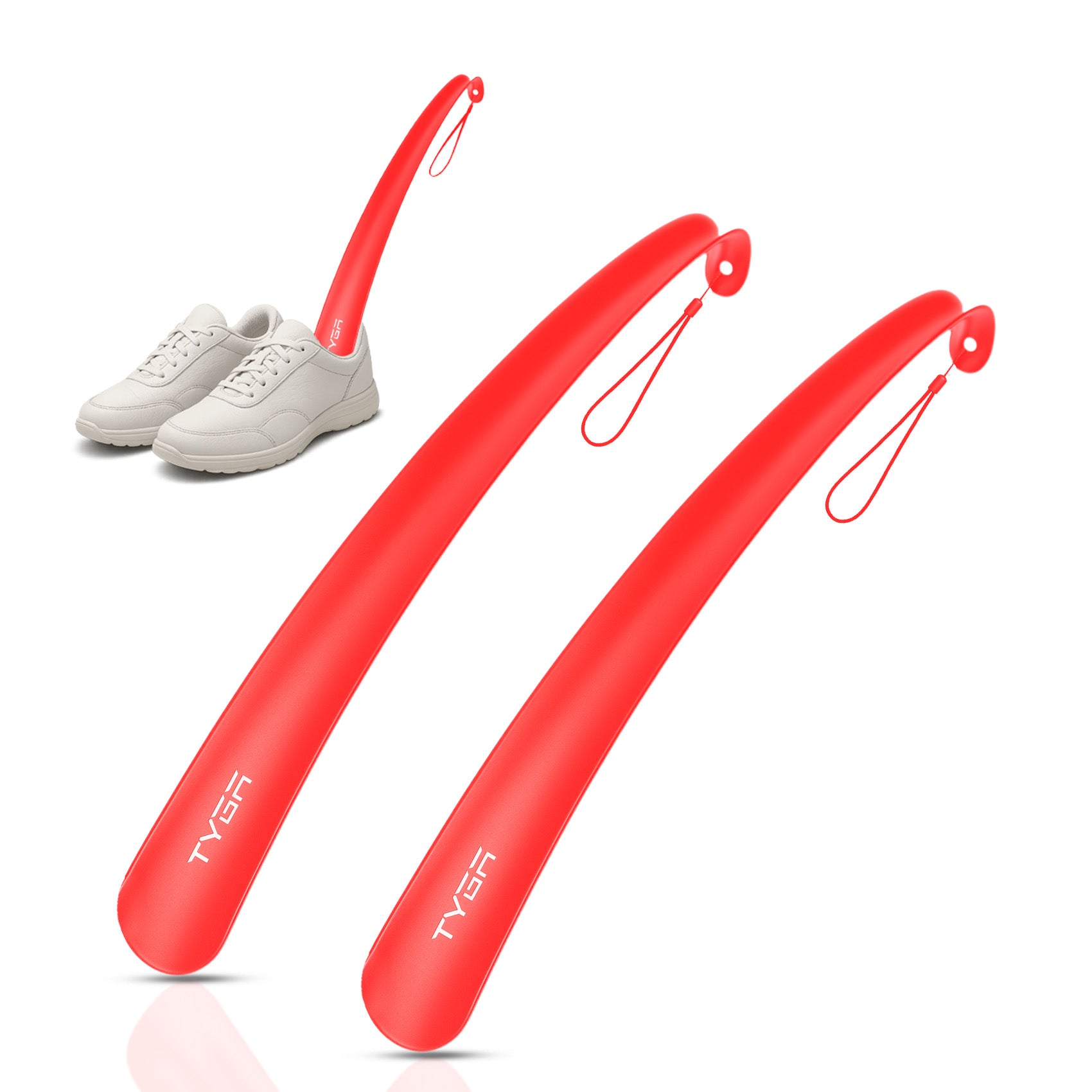 Long Handled Plastic Shoe Horn, Snap Proof, 43cm
