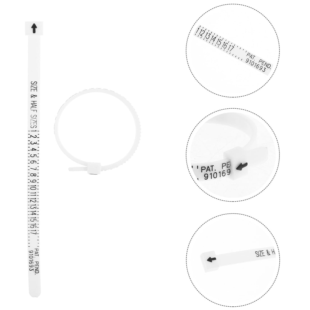 Plastic Ring Sizer Tool, Reusable Finger Measuring Tape, UK Sizes B½ - Z+9