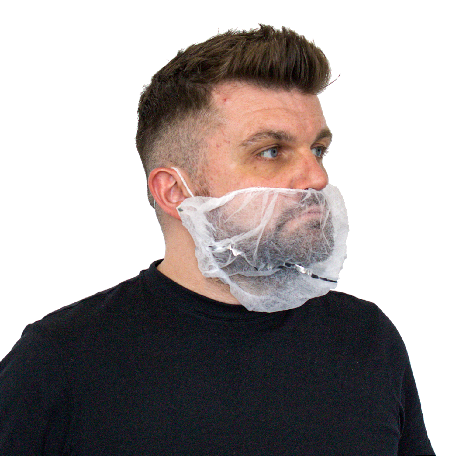 Detectable Disposable Non Woven Beard Covers, Elastic Ear Loops