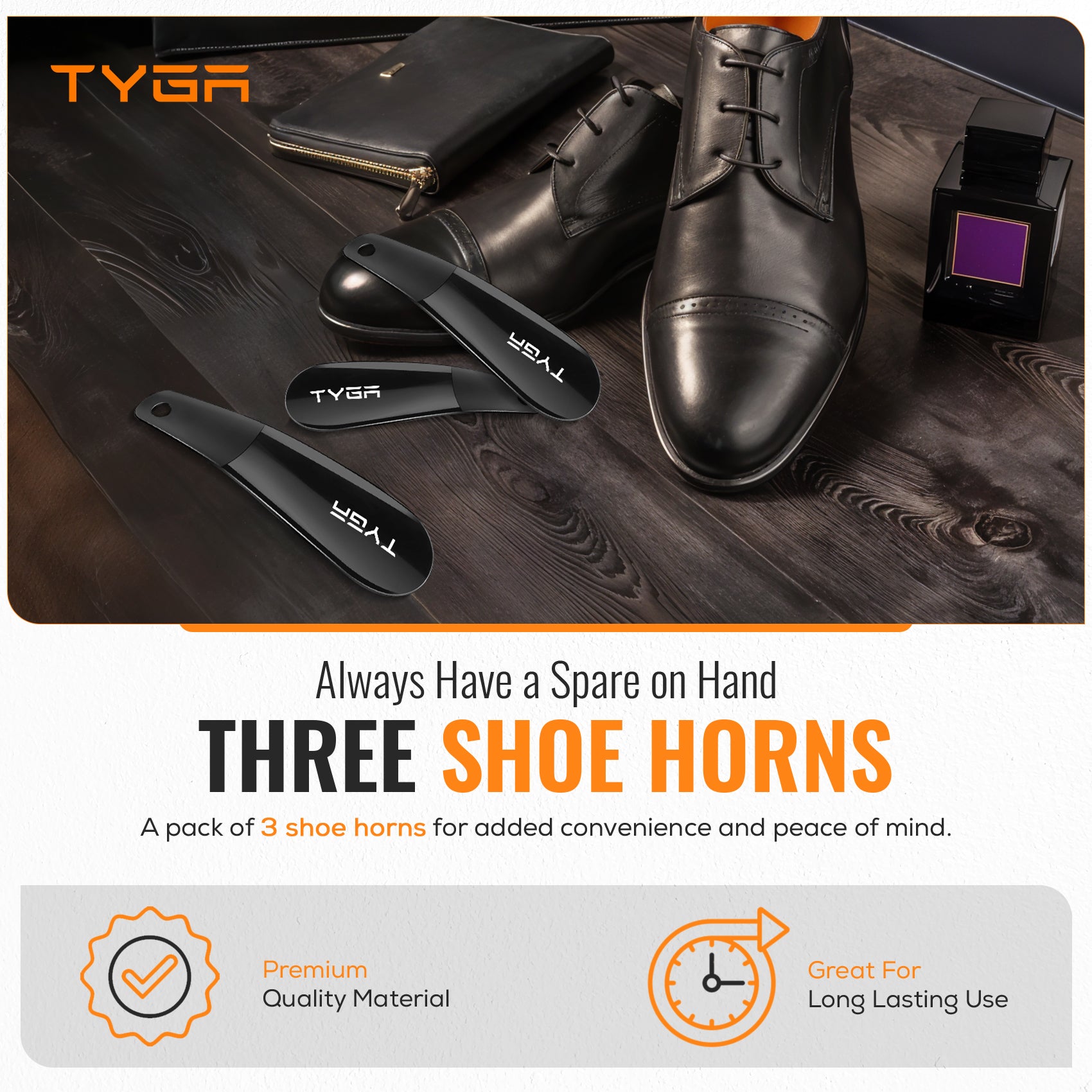 Travel Shoe Horn, Compact Design, 16cm