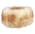 Natural sheepskin cossack style hat with double-face fuzzy fur trim