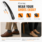 Plastic Shoe Horn Set, Snap Proof Flexible Design, 16cm & 43cm