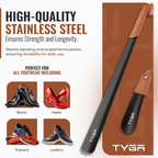 Metal Shoe Horn Set, Short & Extra Long, Comfort Grip, 17cm & 58cm