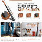 Metal Shoe Horn Set, Short & Extra Long, Comfort Grip, 17cm & 58cm