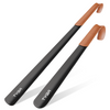 Metal Shoe Horn Set, Extra Long Handles, Leather Strap, 42cm & 58cm