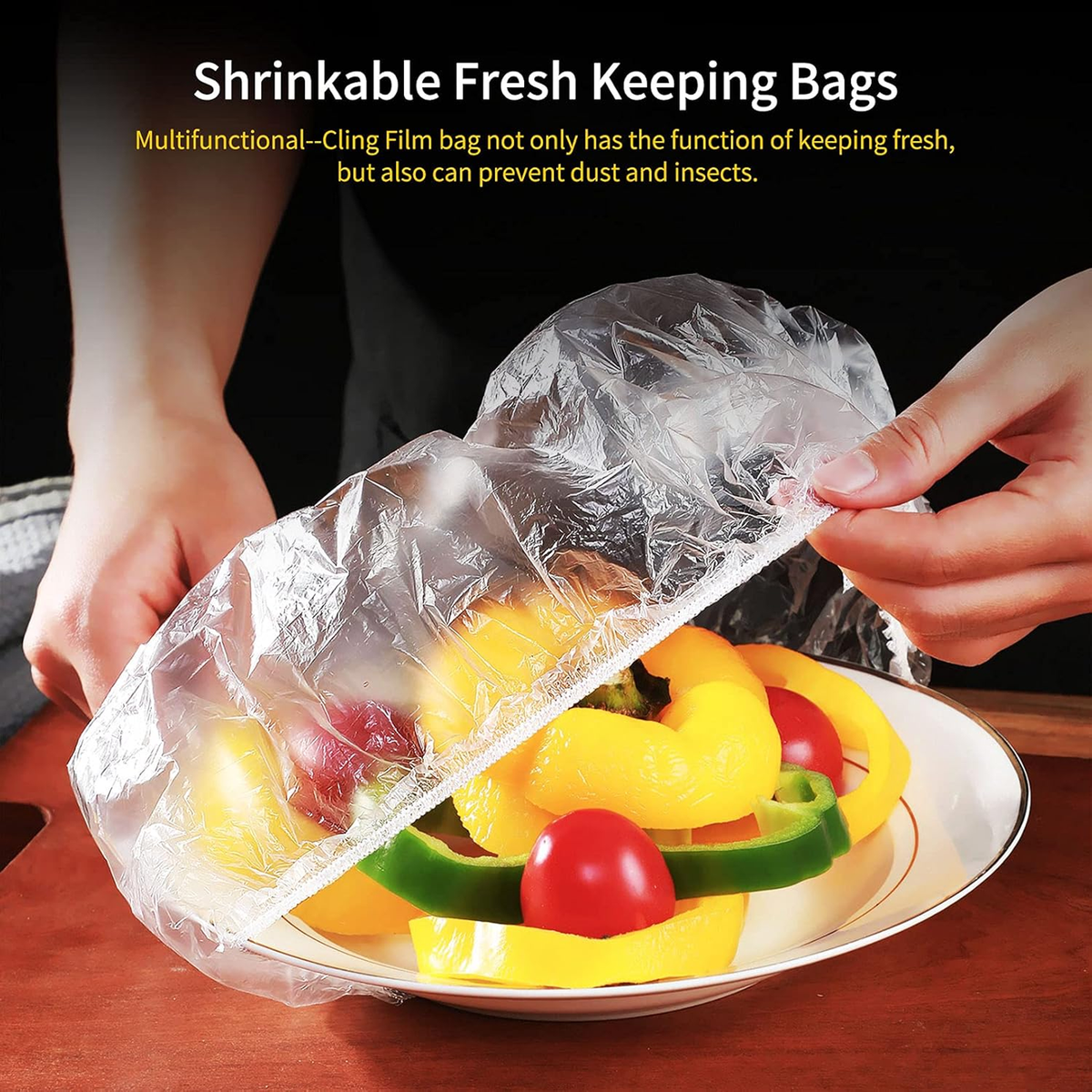 Disposable Elastic Food Covers, Secure Bowl Wraps, Pack of 100