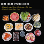 Disposable Elastic Food Covers, Secure Bowl Wraps, Pack of 100
