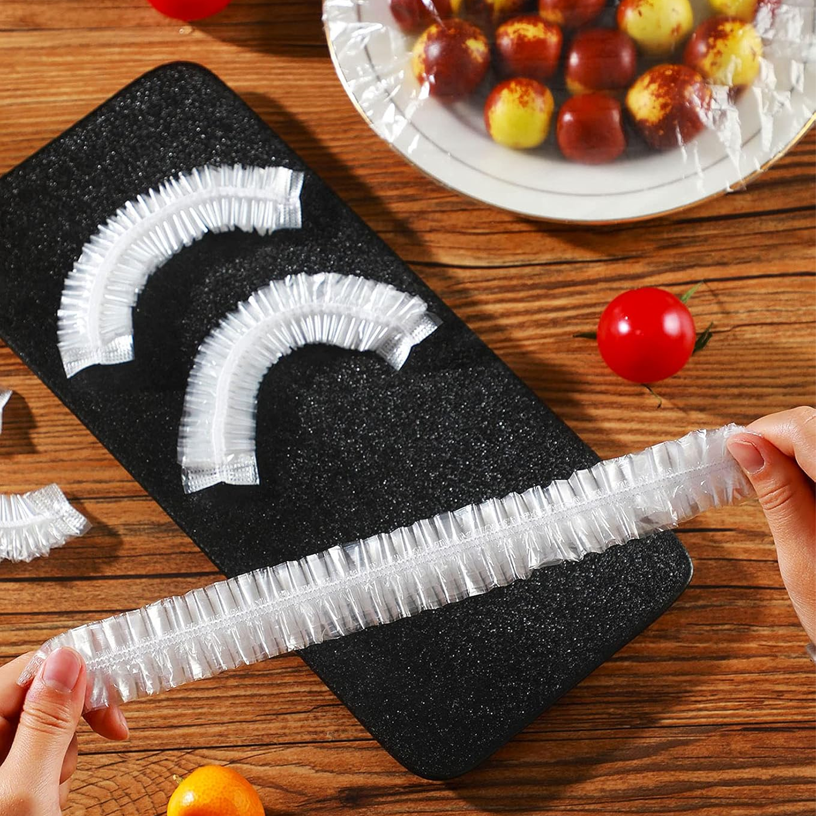 Disposable Elastic Food Covers, Secure Bowl Wraps, Pack of 100