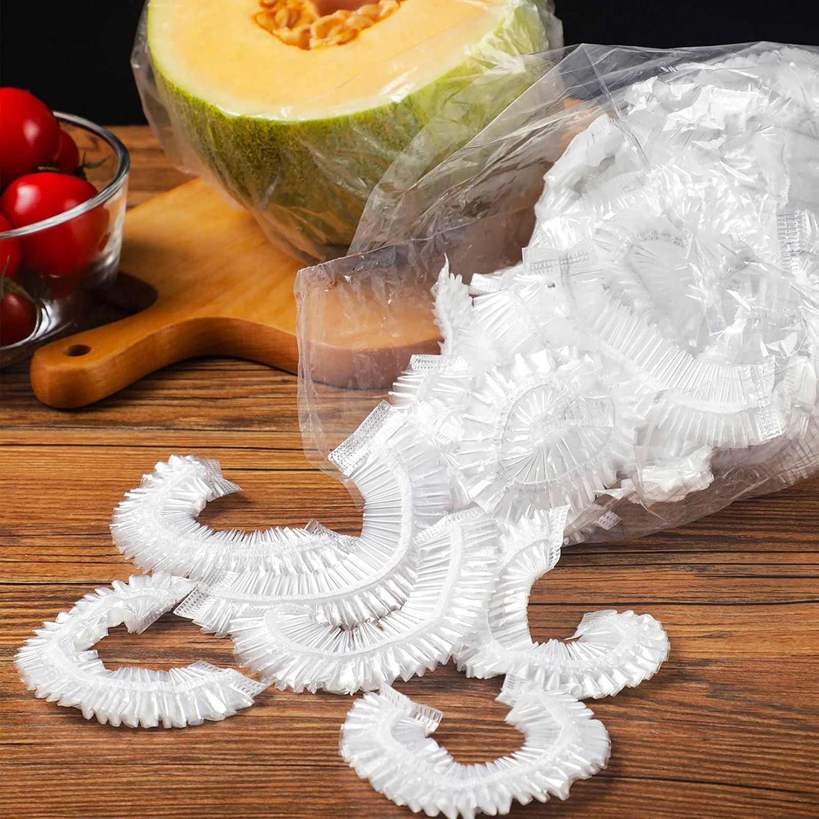 Disposable Elastic Food Covers, Secure Bowl Wraps, Pack of 100