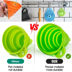 Collapsible Silicone Funnel with Lids, Easy Pour Design, Pack of 1