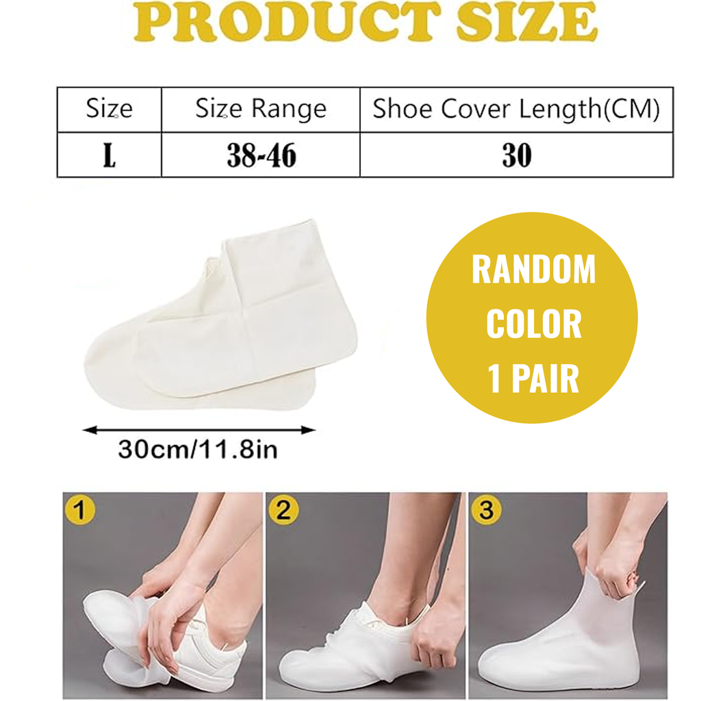 Reusable Silicone Shoe Covers, Waterproof Non Slip Design