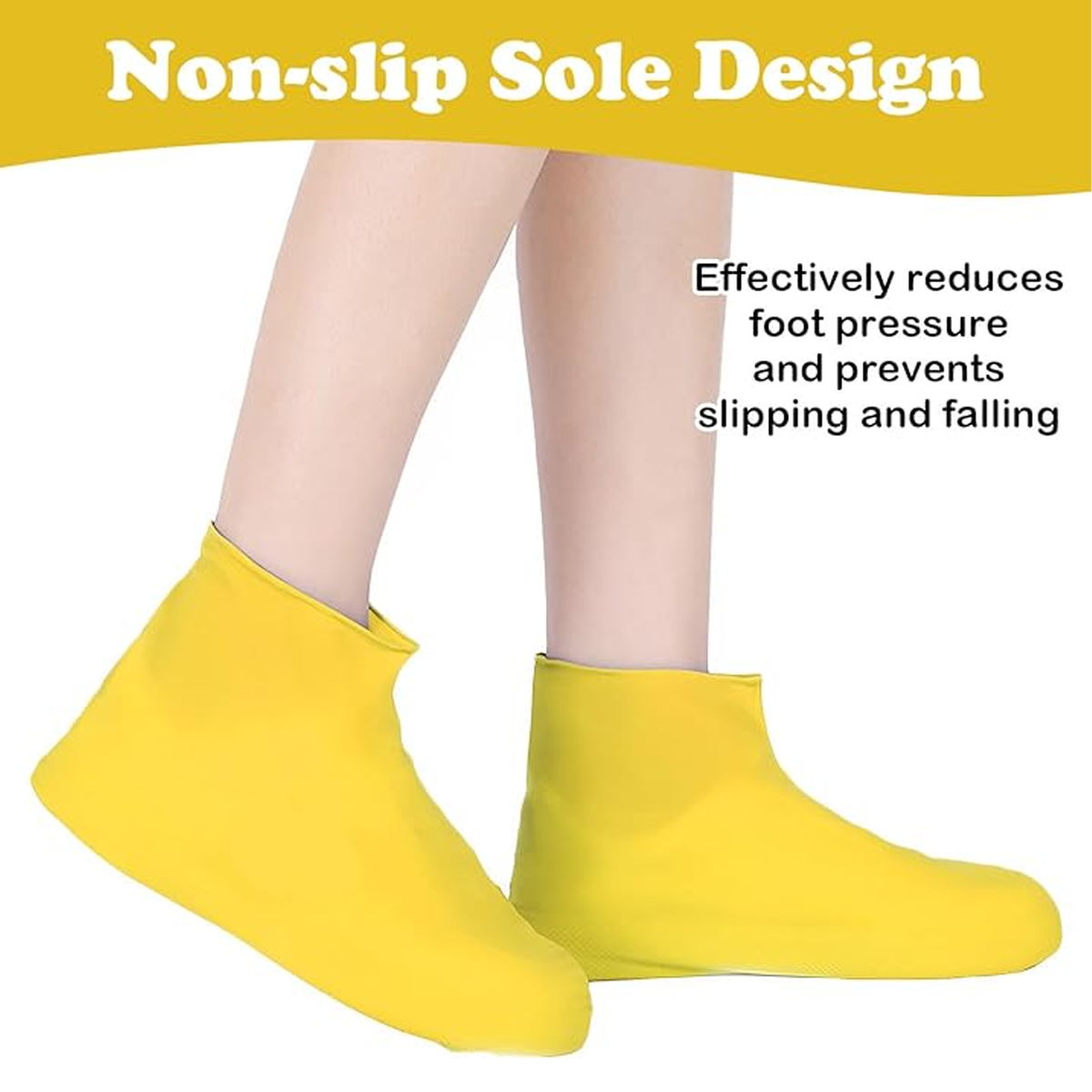 Reusable Silicone Shoe Covers, Waterproof Non Slip Design