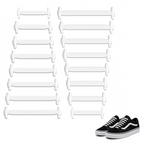 No-Tie Silicone Elastic Shoelaces, Waterproof Flat Design, Pack of 16