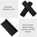 Car Seat Belt Covers, Soft Plush Cushion Pads, Black, 1 Pair