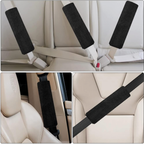 Car Seat Belt Covers, Soft Plush Cushion Pads, Black, 1 Pair