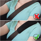 Car Seat Belt Covers, Soft Plush Cushion Pads, Black, 1 Pair