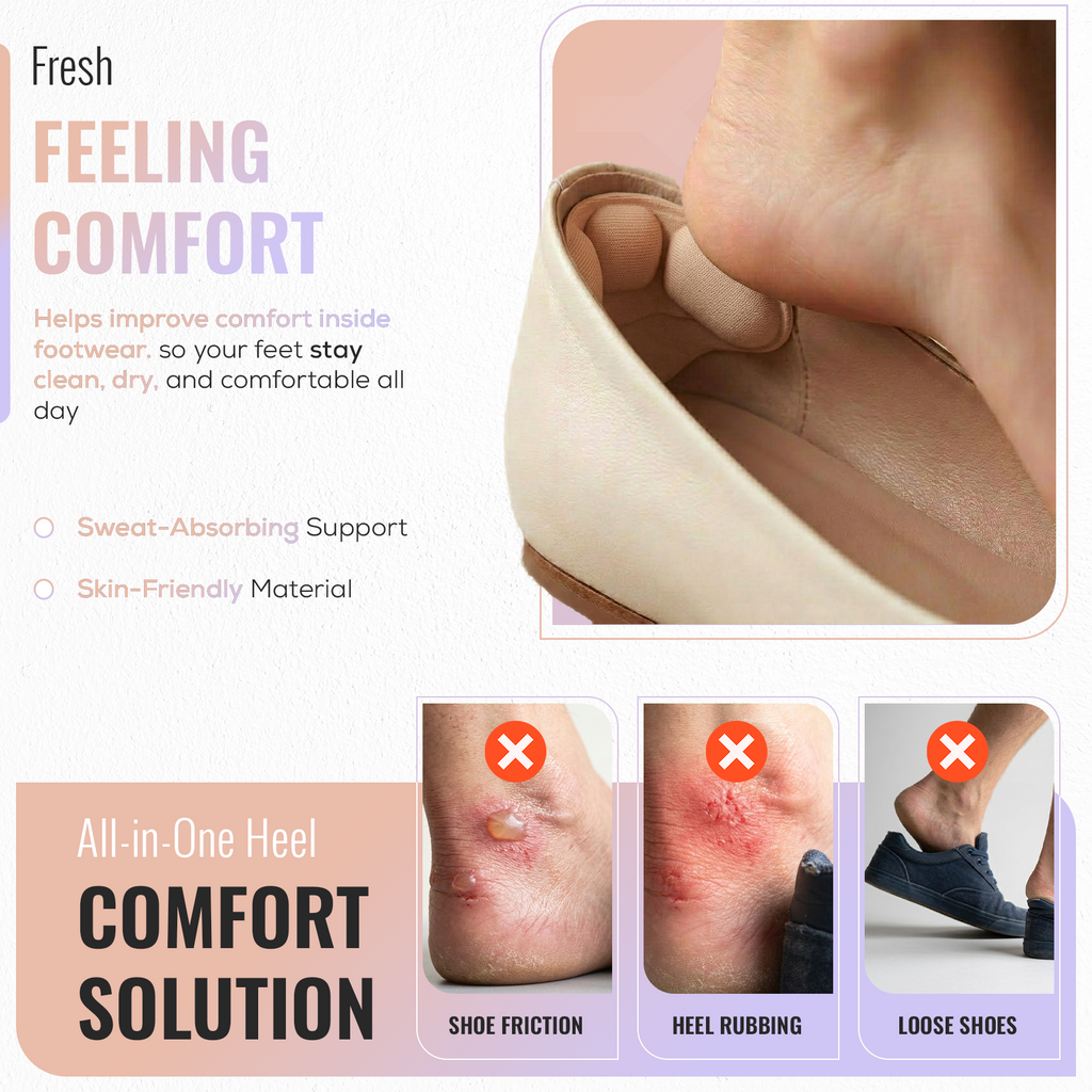 Self Adhesive Heel Grips, Soft Heel Cushion Pads, 1 Pair