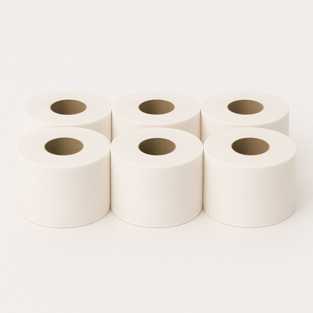 Mini Jumbo Toilet Rolls, 2 Ply White 95mm x 150m, Pack of 12