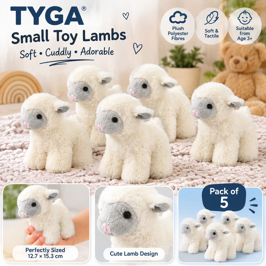 Small Plush Lamb Soft Toy, Pack of 5