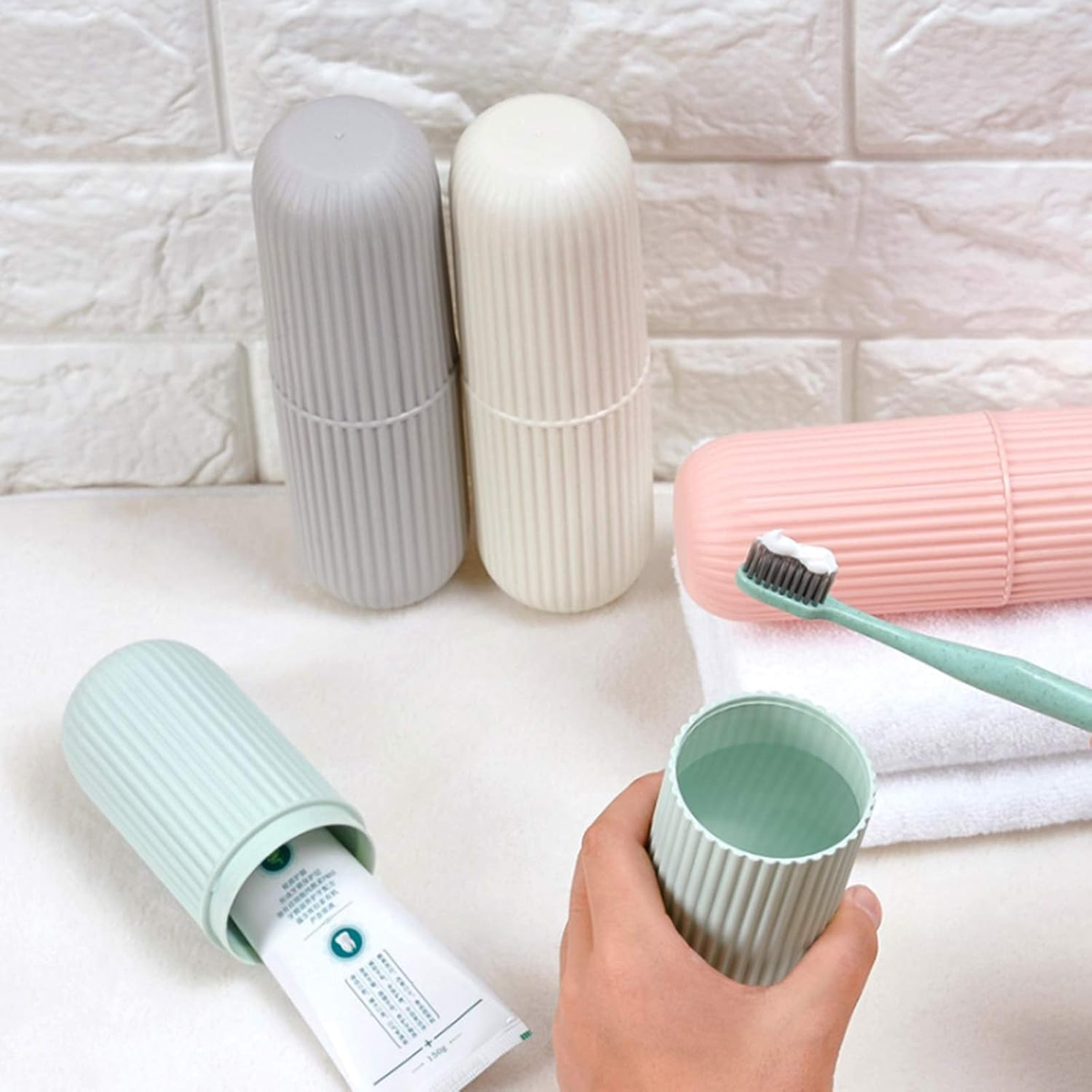 Portable Travel Wash Cup, Toothbrush & Makeup Brush Storage, Pack of 1