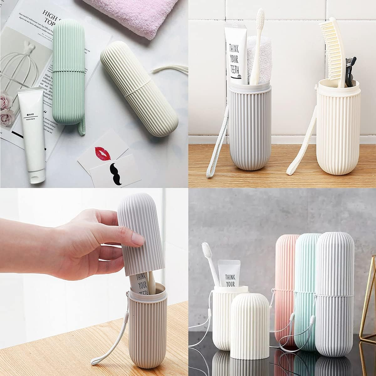 Portable Travel Wash Cup, Toothbrush & Makeup Brush Storage, Pack of 1