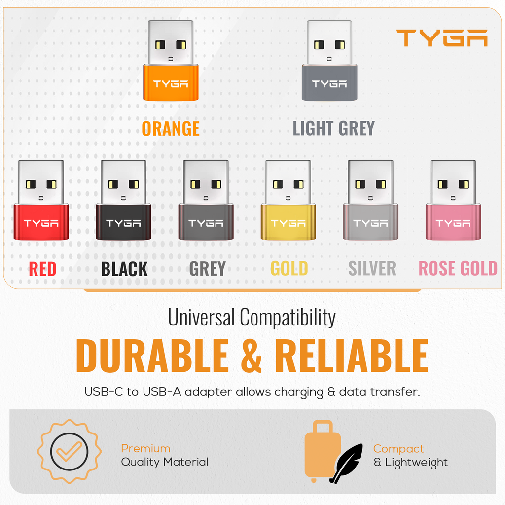 USB-C to USB-A Adapter, 2.0 Sync & Charge