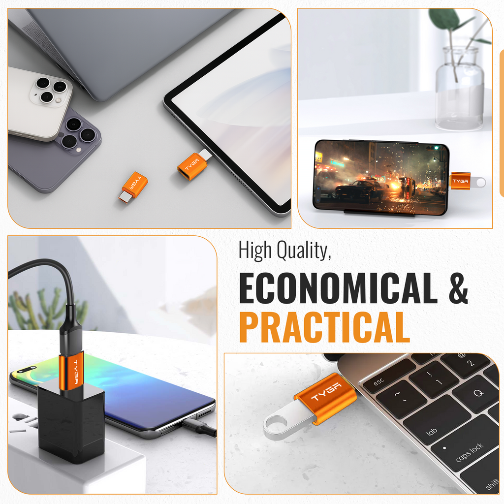 USB-A to USB-C Adapter, 5Gbps Data Transfer, Fast Charging