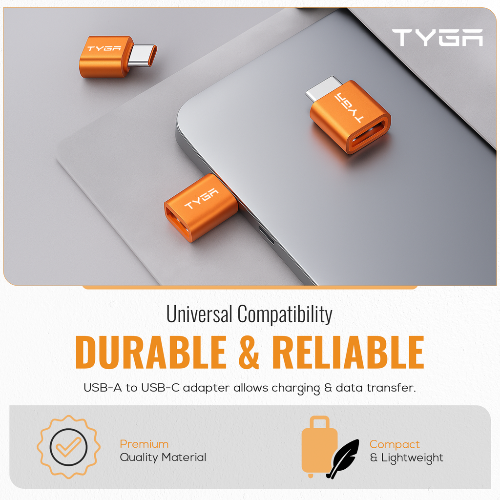 USB-A to USB-C Adapter, 5Gbps Data Transfer, Fast Charging