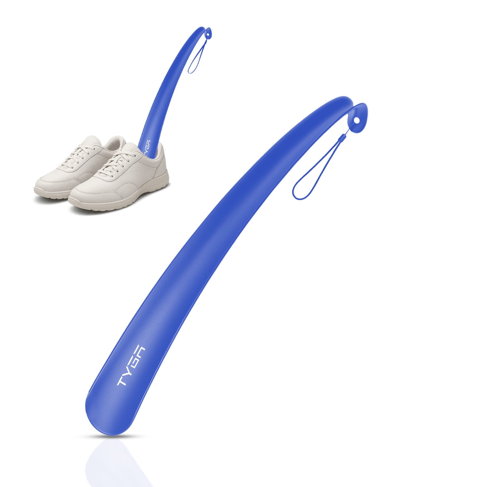 Long Handled Plastic Shoe Horn, Snap Proof, 43cm