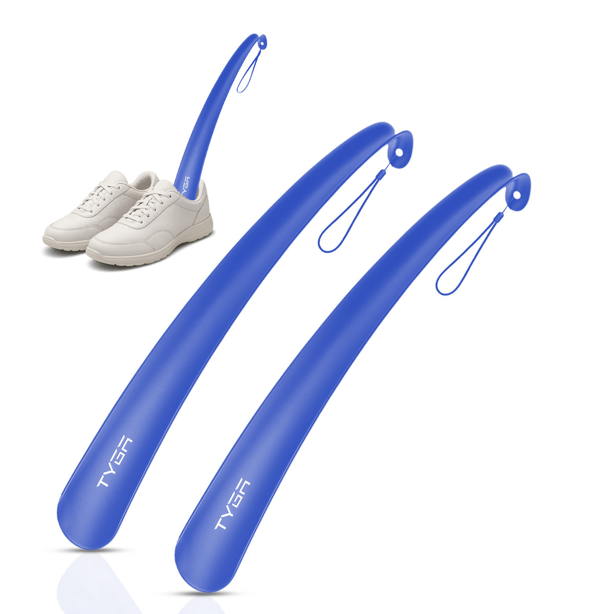Long Handled Plastic Shoe Horn, Snap Proof, 43cm