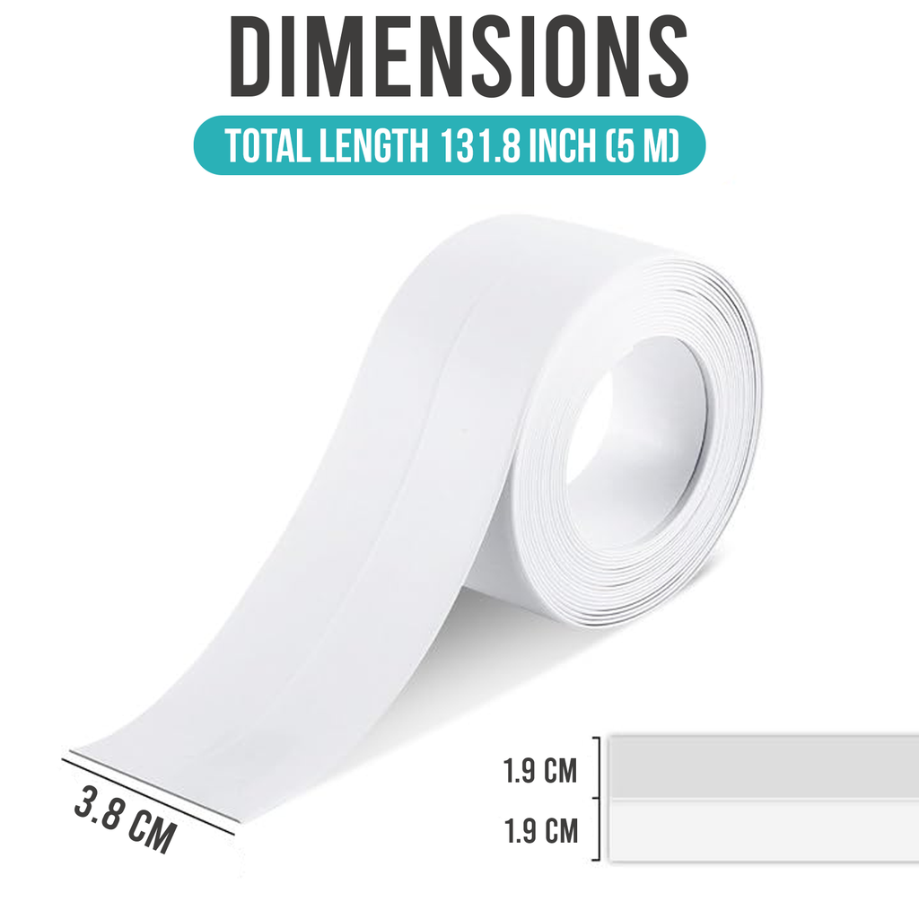 Waterproof Self Adhesive Caulk Strip, Seamless Sealing Tape, 5m