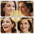 White Pearl Bow Drop Earrings, Gold Tone Crystal Bow Dangle, 1 Pair