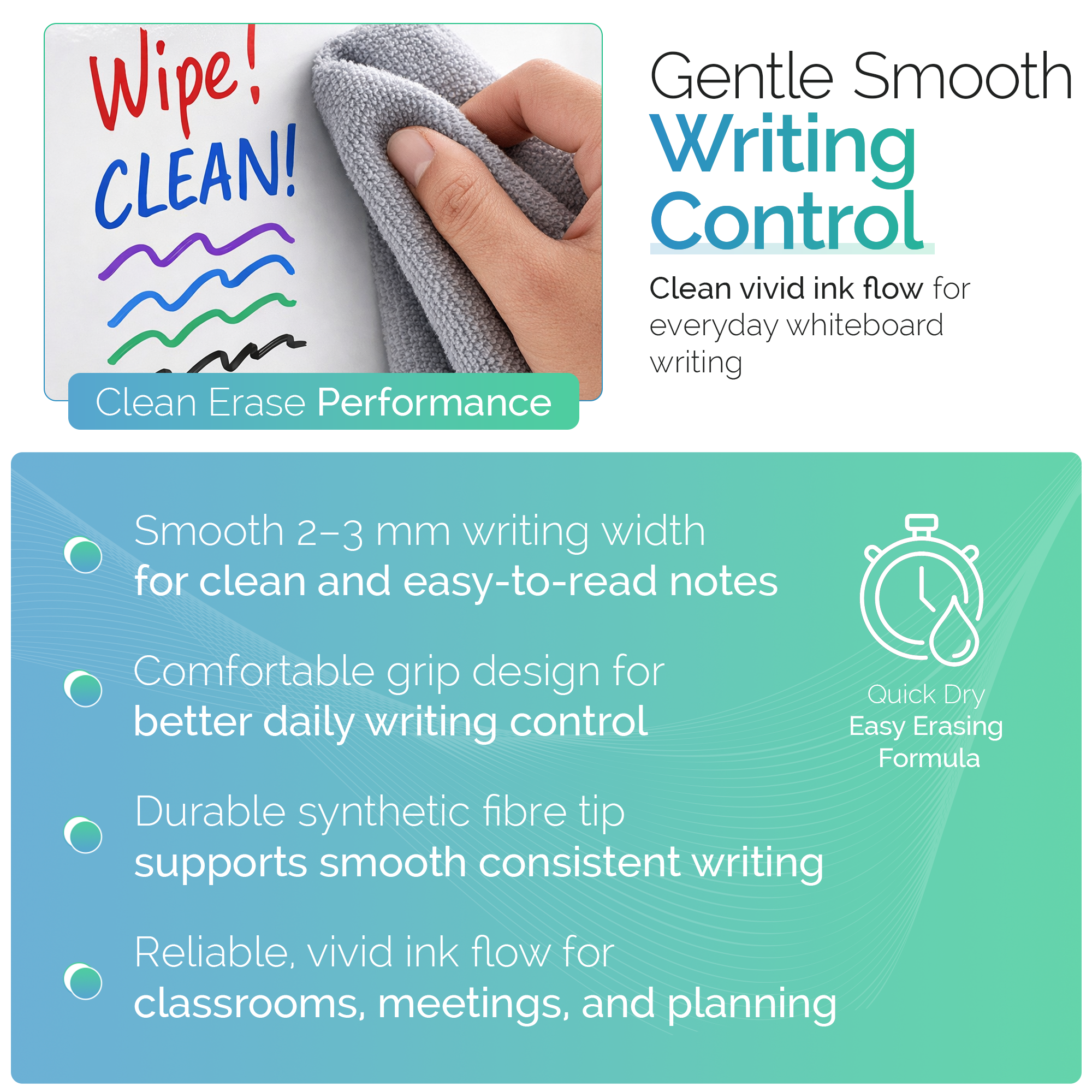 Double Sided Whiteboard Markers, Bullet & Chisel Tip, Pack of 10