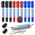 Double Sided Whiteboard Markers, Bullet & Chisel Tip, Pack of 10