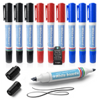 Double Sided Whiteboard Markers, Bullet & Chisel Tip, Pack of 10